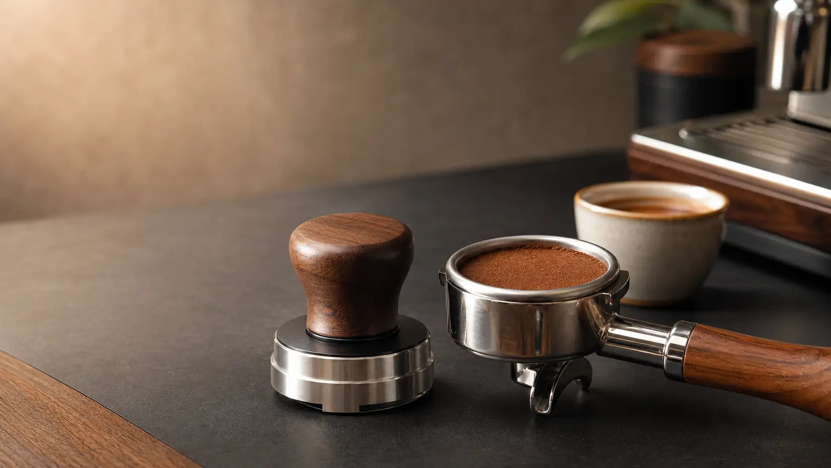 Gravity espresso distributor tool for even puck prep