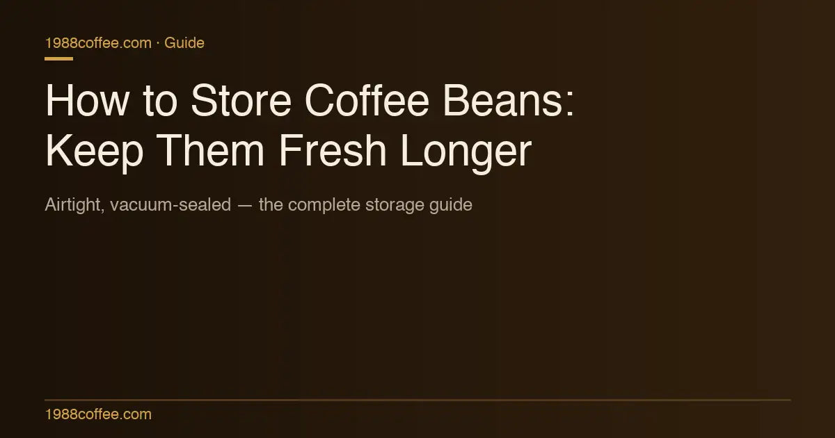 How to Store Coffee Beans: The Complete Guide to Keeping Beans Fresh COFFEECONCEPT