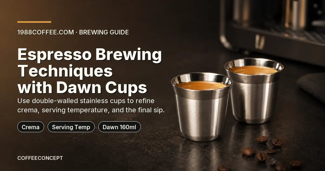 Espresso brewing techniques with Dawn double-walled stainless steel demitasse cups