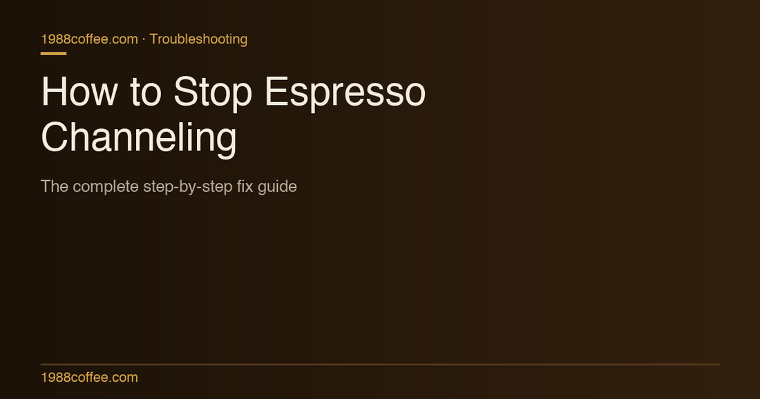 How to Stop Espresso Channeling: The Complete Step-by-Step Fix