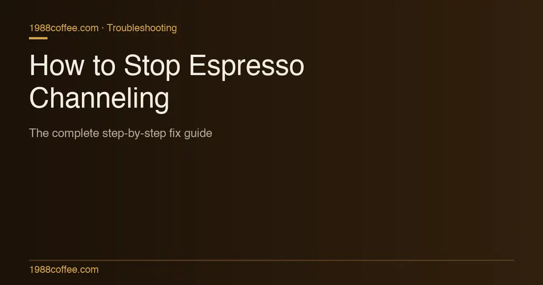How to Stop Espresso Channeling: The Complete Step-by-Step Fix COFFEECONCEPT