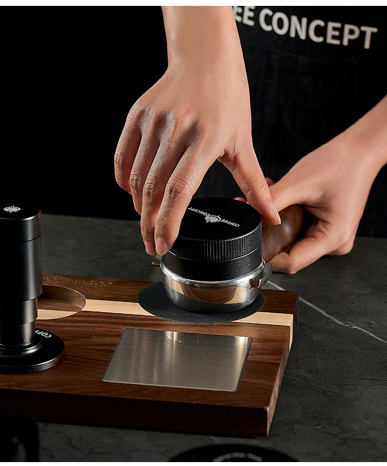 Vertical Striped Gravity Espresso Distributor - Stainless Steel Self-Leveling Tool 51/53/58mm From $16 COFFEECONCEPT
