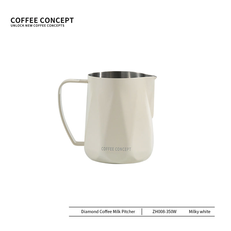 Best Geometric Milk Pitcher for Latte Art - Diamond Faceted 350ml/600ml - COFFEECONCEPT