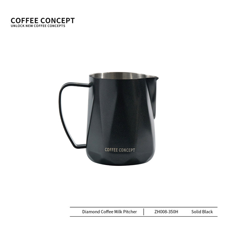 Best Geometric Milk Pitcher for Latte Art - Diamond Faceted 350ml/600ml - COFFEECONCEPT