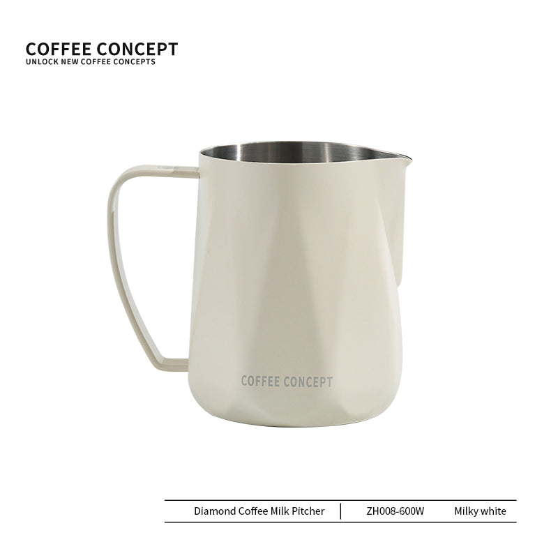 Best Geometric Milk Pitcher for Latte Art - Diamond Faceted 350ml/600ml - COFFEECONCEPT
