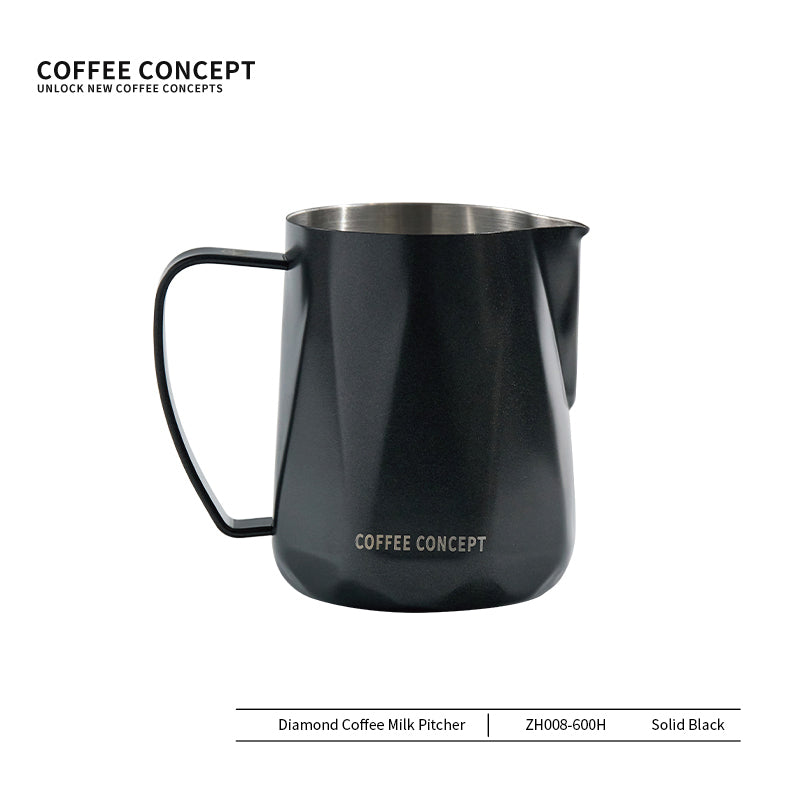 Best Geometric Milk Pitcher for Latte Art - Diamond Faceted 350ml/600ml - COFFEECONCEPT