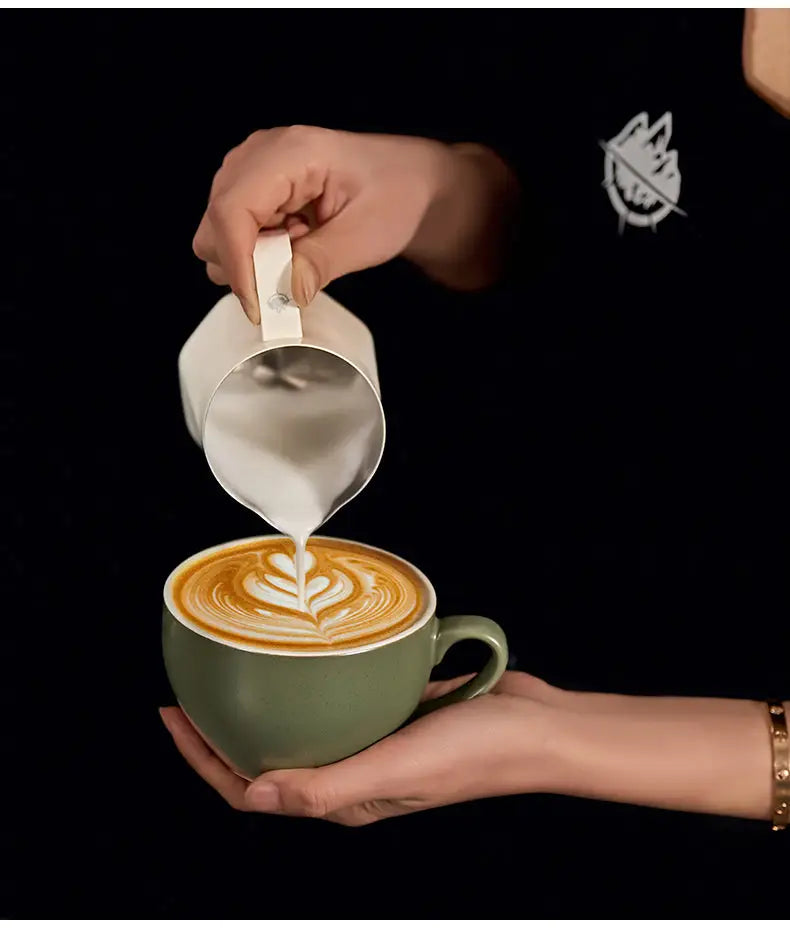 Sawada Coffee Cup & Saucer Set, Professional Latte Art Cup, Thick Ceramic Espresso Cup for Pattern Design COFFEECONCEPT