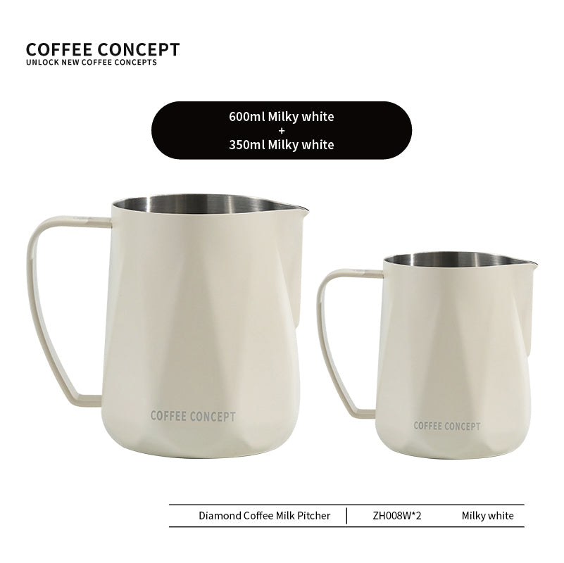 Best Geometric Milk Pitcher for Latte Art - Diamond Faceted 350ml/600ml - COFFEECONCEPT