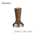 Solid Walnut Espresso Tamper Set - 58mm Solid Wood Handle + Stand - COFFEECONCEPT