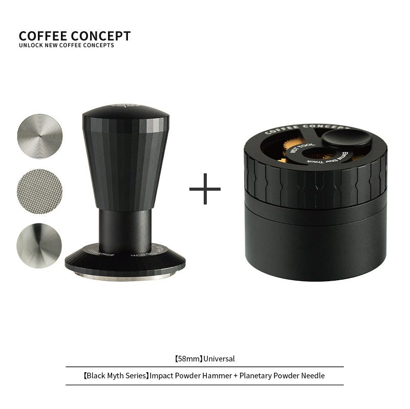 Black Myth Impact Tamper - 30LB Constant Force Spring Espresso Tamper Under $49 - COFFEECONCEPT