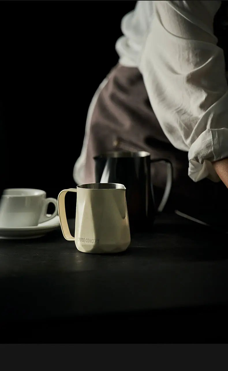 Best Geometric Milk Pitcher for Latte Art - Diamond Faceted 350ml/600ml - COFFEECONCEPT