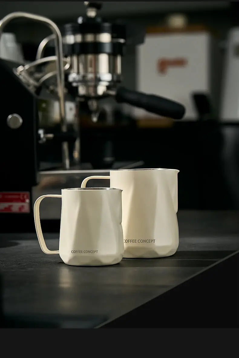 Best Geometric Milk Pitcher for Latte Art - Diamond Faceted 350ml/600ml - COFFEECONCEPT