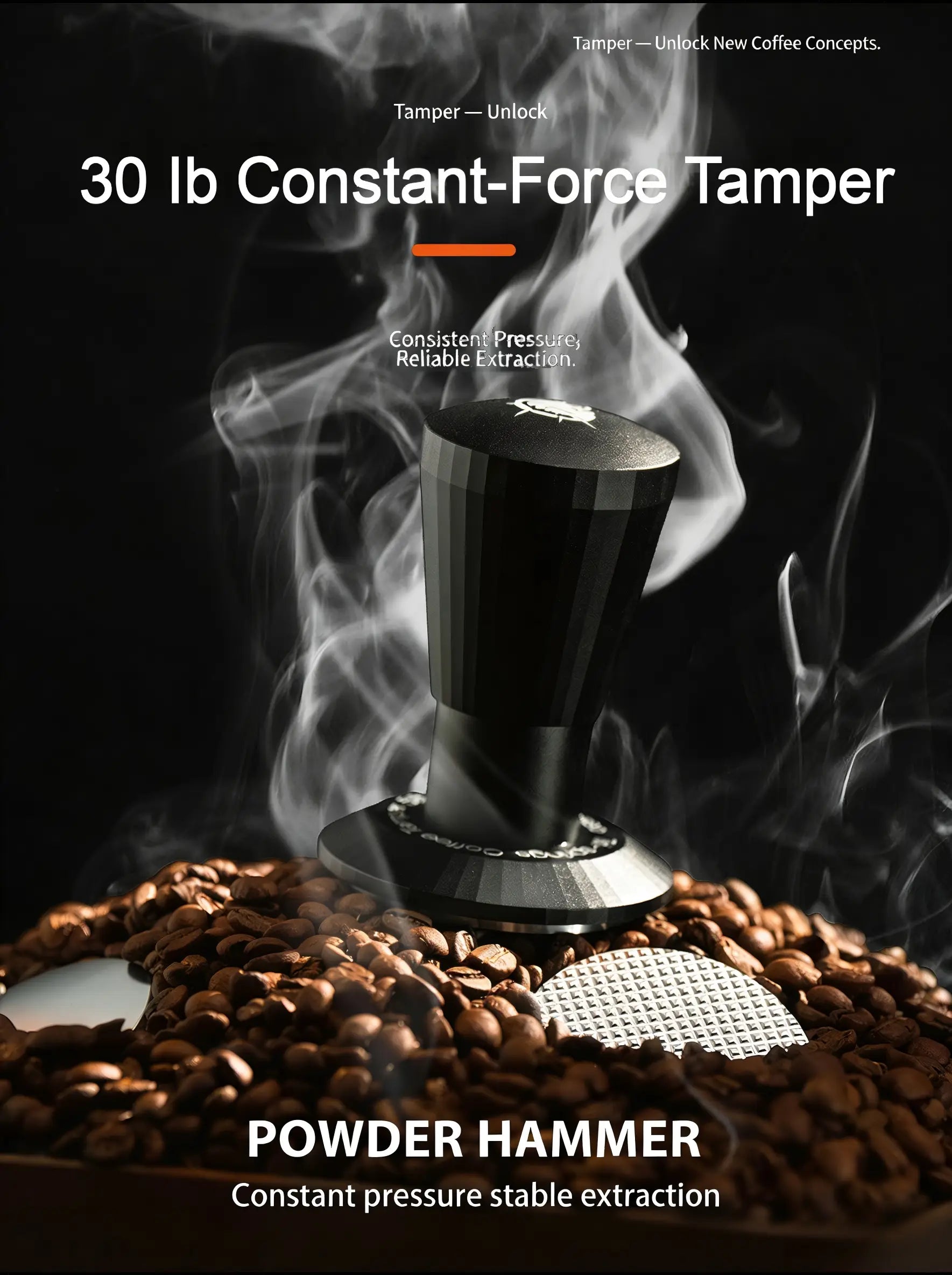 Black Myth Impact Tamper - 30LB Constant Force Spring Espresso Tamper Under $49 - COFFEECONCEPT