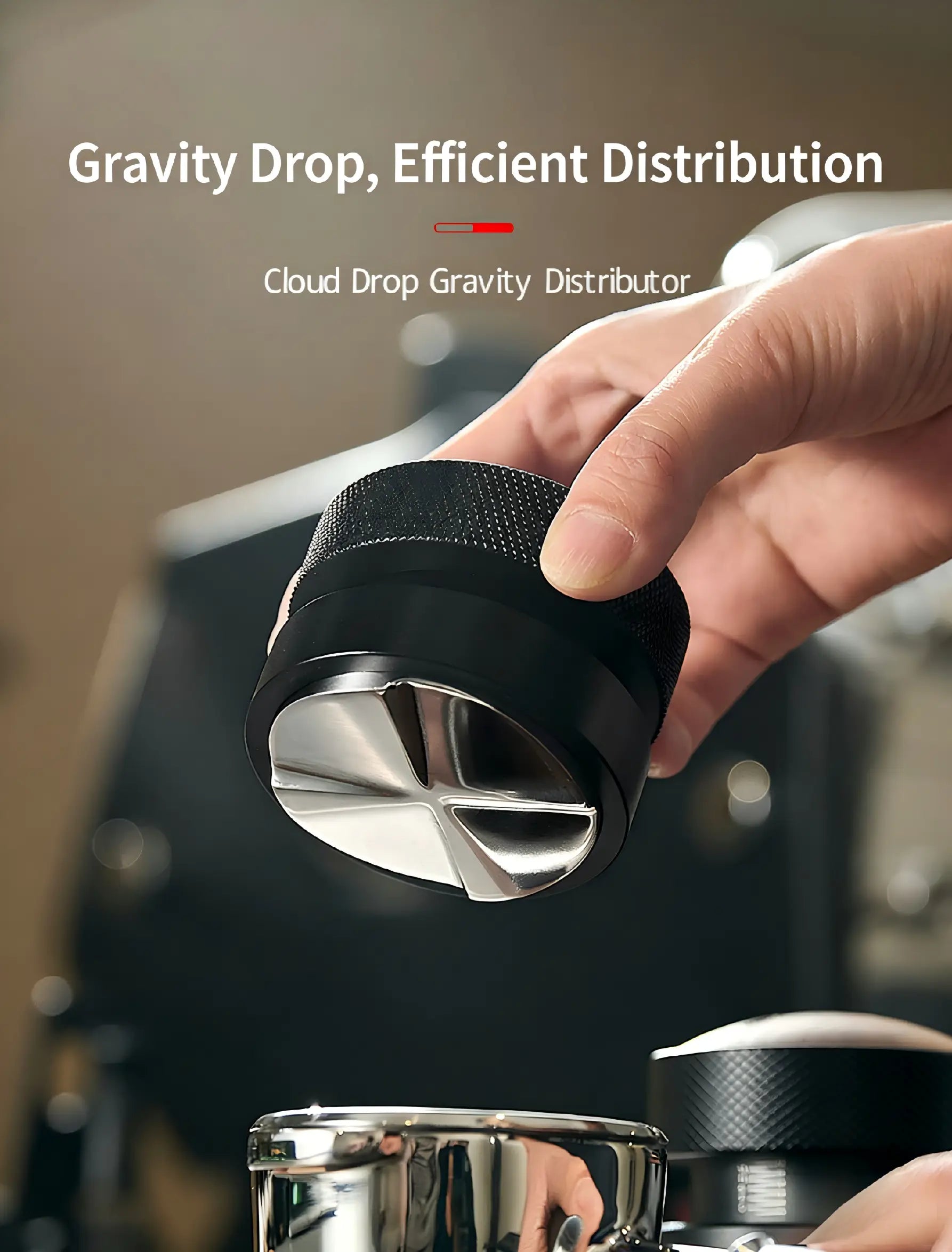 Gravity Espresso Distributor 51/53/58mm - Cloud Drop Self-Leveling Tool espresso distributor detail view | COFFEECONCEPT