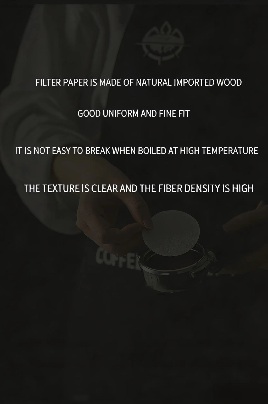Espresso Puck Screen Filter Paper 51/53/58mm - Easy Basket Cleanup 100 Sheets Under $5 espresso puck screen detail view | COFFEECONCEPT