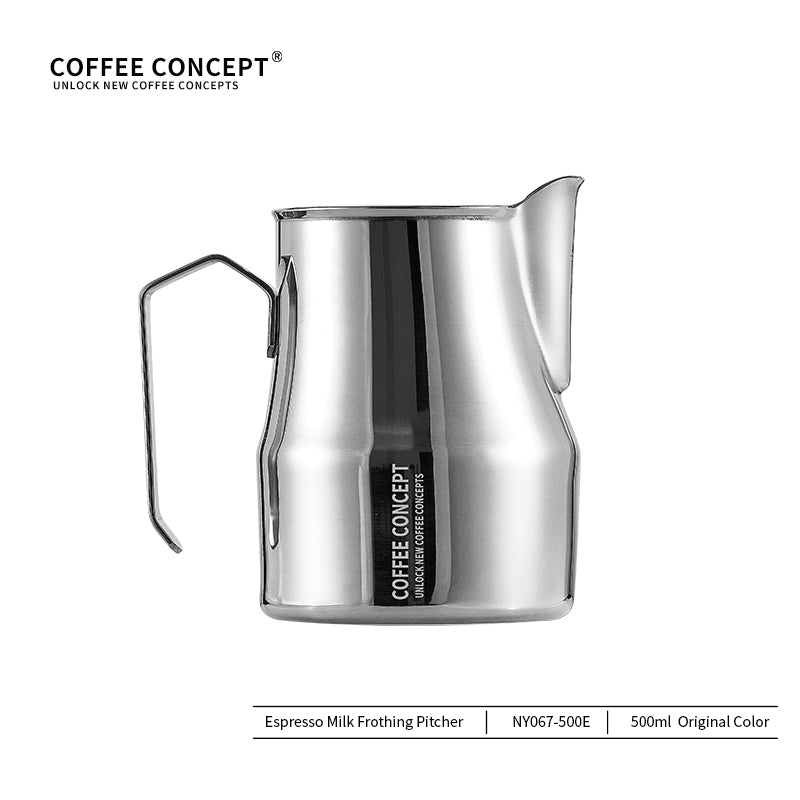 COFFEE CONCEPT Bell Milk Pitcher | 500ml Stainless Steel Latte Art Steaming Jug | Tapered Spout for Cappuccino & Flat White COFFEECONCEPT