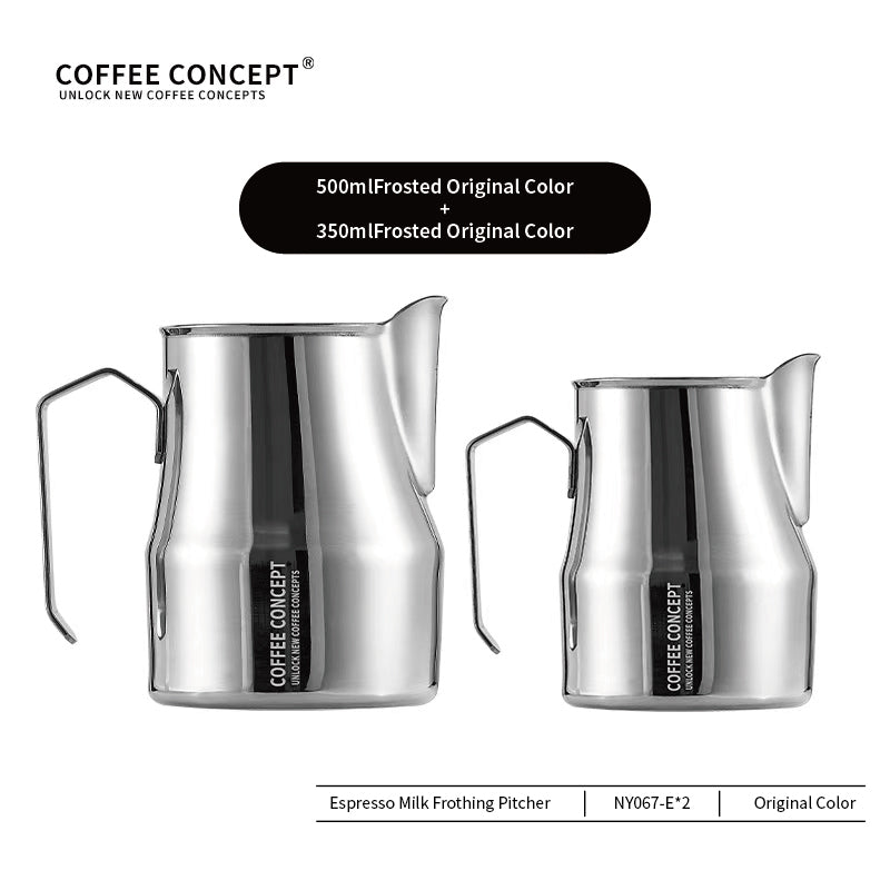 COFFEE CONCEPT Bell Milk Pitcher | 500ml Stainless Steel Latte Art Steaming Jug | Tapered Spout for Cappuccino & Flat White COFFEECONCEPT
