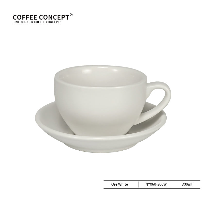 Sawada Coffee Cup & Saucer Set, Professional Latte Art Cup, Thick Ceramic Espresso Cup for Pattern Design COFFEECONCEPT