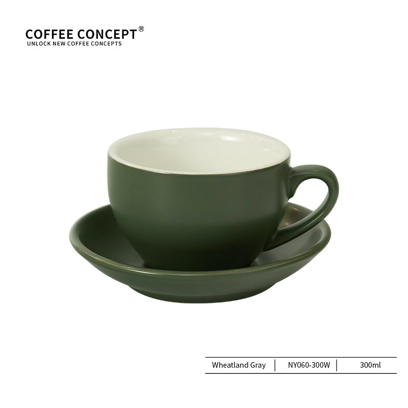 Sawada Coffee Cup & Saucer Set, Professional Latte Art Cup, Thick Ceramic Espresso Cup for Pattern Design COFFEECONCEPT