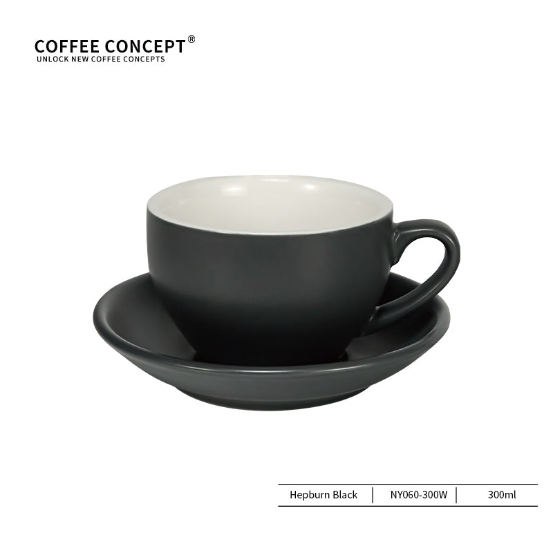 Sawada Coffee Cup & Saucer Set, Professional Latte Art Cup, Thick Ceramic Espresso Cup for Pattern Design COFFEECONCEPT