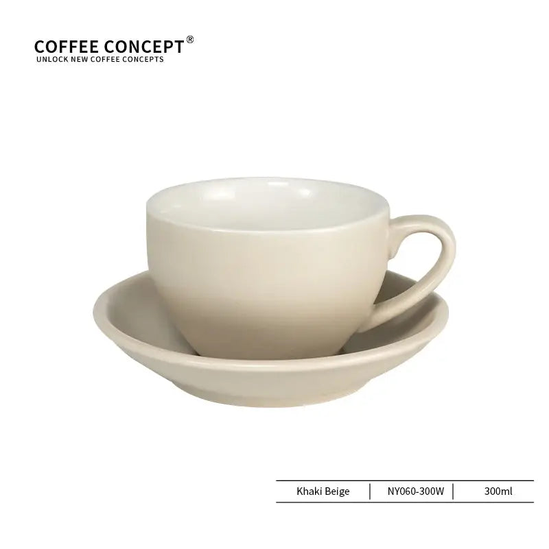 Sawada Coffee Cup & Saucer Set, Professional Latte Art Cup, Thick Ceramic Espresso Cup for Pattern Design COFFEECONCEPT
