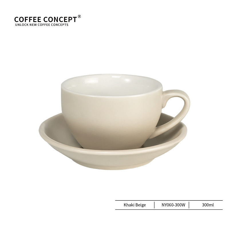Sawada Coffee Cup & Saucer Set, Professional Latte Art Cup, Thick Ceramic Espresso Cup for Pattern Design COFFEECONCEPT