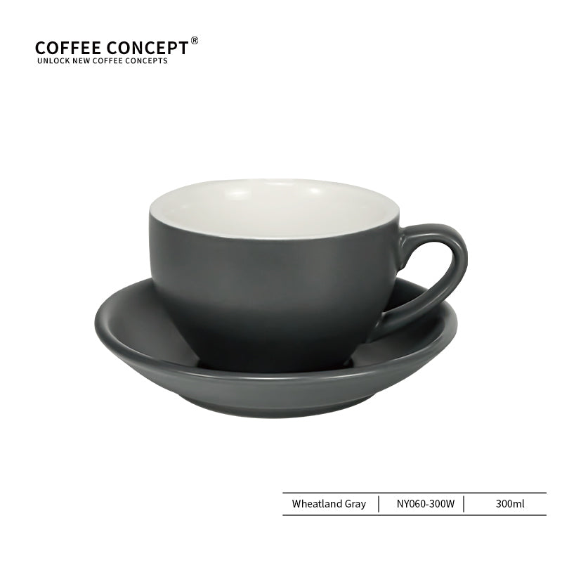 Sawada Coffee Cup & Saucer Set, Professional Latte Art Cup, Thick Ceramic Espresso Cup for Pattern Design COFFEECONCEPT