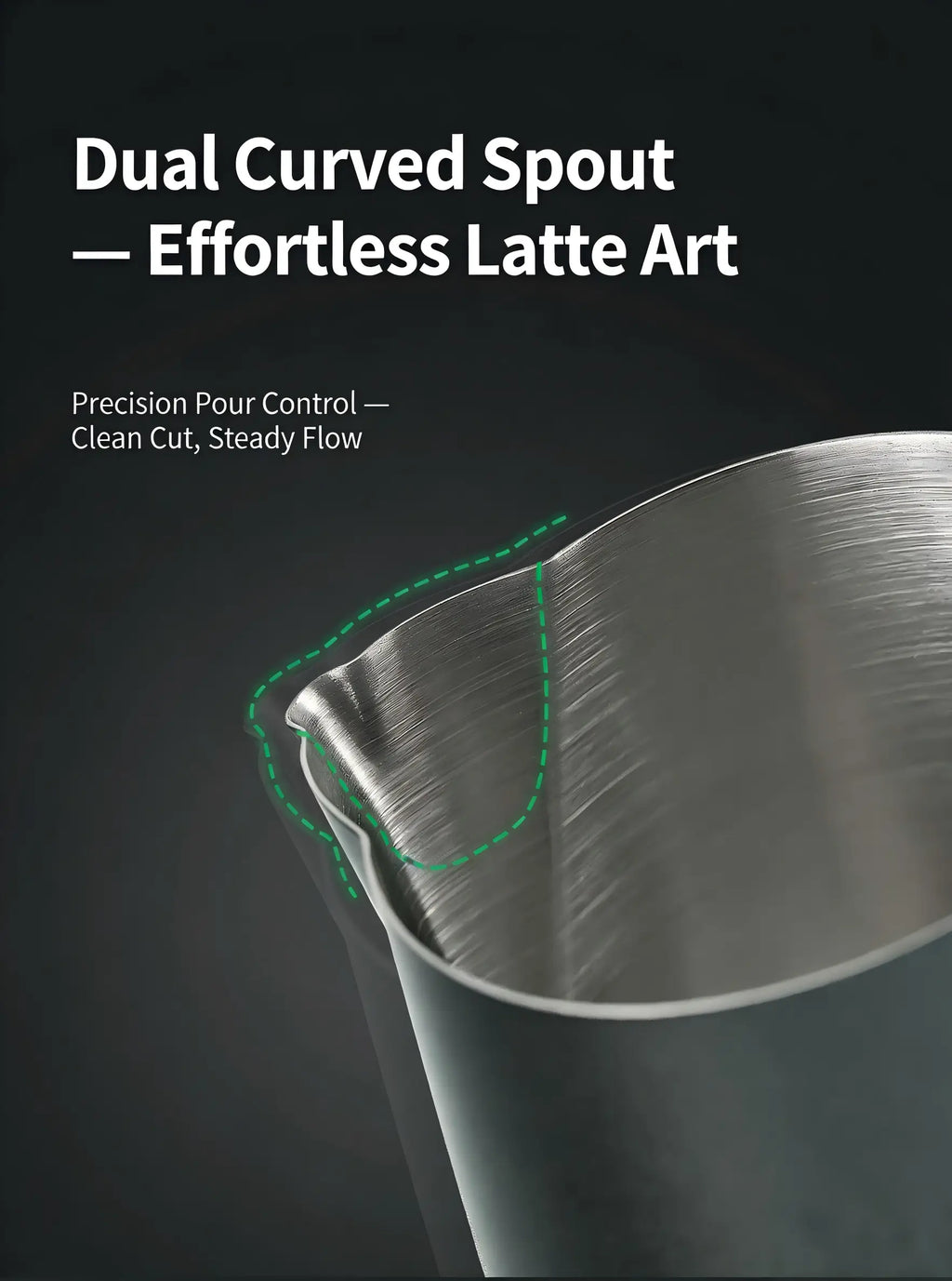 Phantom Precision Latte Art Pitcher – 600ml Narrow Spout for Advanced Patterns - COFFEECONCEPT