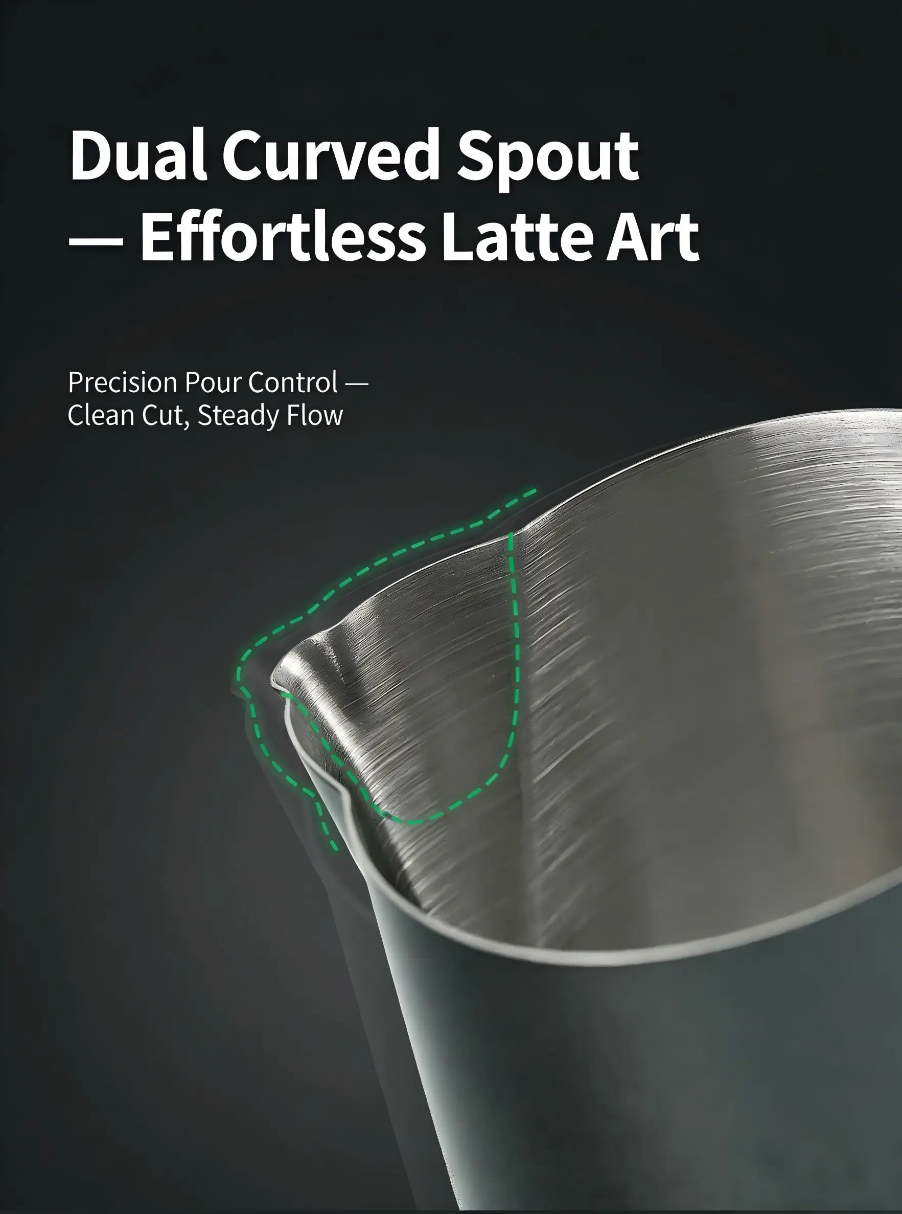 Phantom Precision Latte Art Pitcher – 600ml Narrow Spout for Advanced Patterns - COFFEECONCEPT