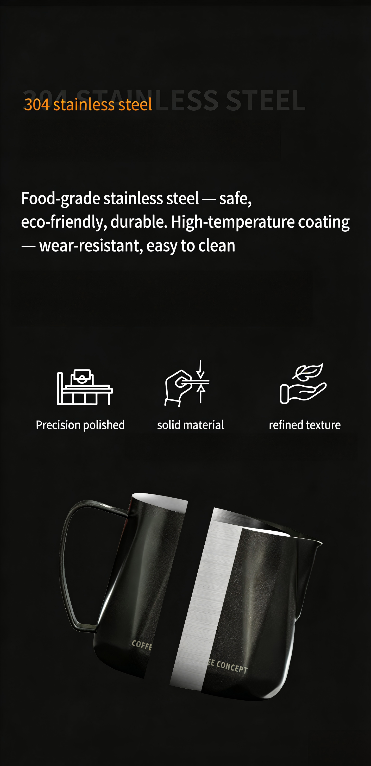 Best Geometric Milk Pitcher for Latte Art - Diamond Faceted 350ml/600ml - COFFEECONCEPT