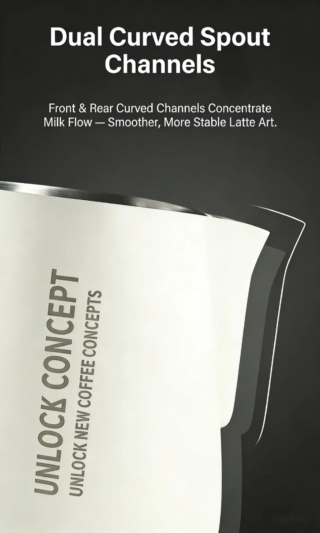 COFFEE CONCEPT Bell Milk Pitcher | 500ml Stainless Steel Latte Art Steaming Jug | Tapered Spout for Cappuccino & Flat White COFFEECONCEPT