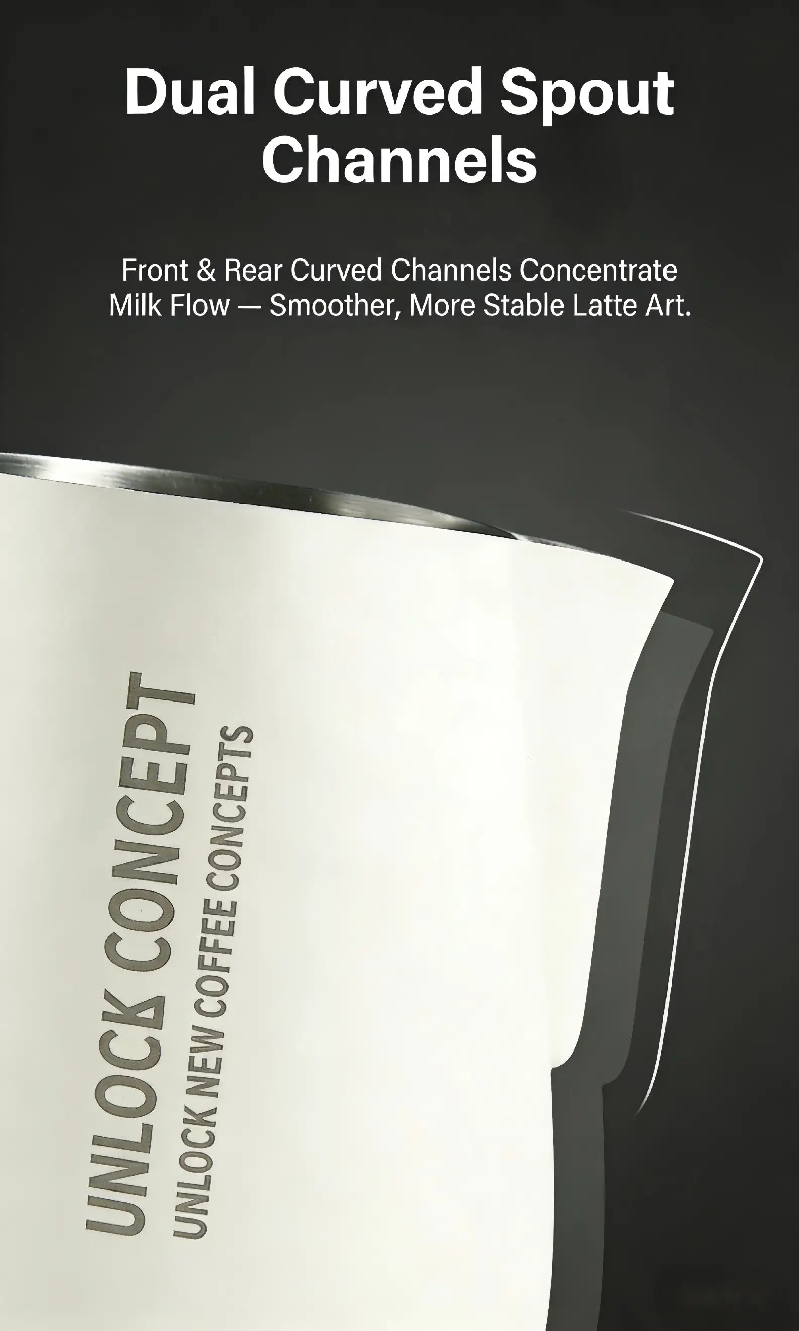 COFFEE CONCEPT Bell Milk Pitcher | 500ml Stainless Steel Latte Art Steaming Jug | Tapered Spout for Cappuccino & Flat White COFFEECONCEPT
