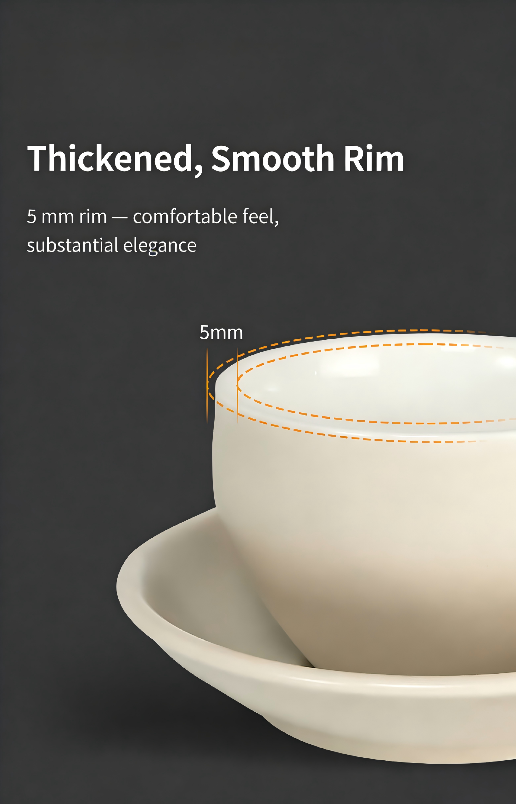 Sawada Coffee Cup & Saucer Set, Professional Latte Art Cup, Thick Ceramic Espresso Cup for Pattern Design COFFEECONCEPT