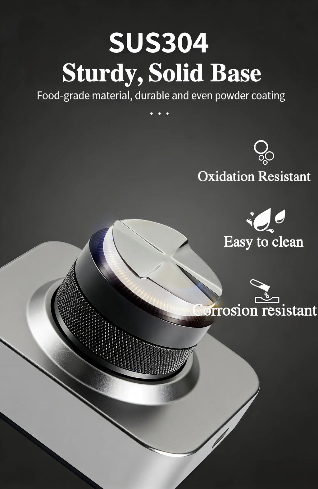 Gravity Espresso Distributor 51/53/58mm - Cloud Drop Self-Leveling Tool espresso distributor side view | COFFEECONCEPT