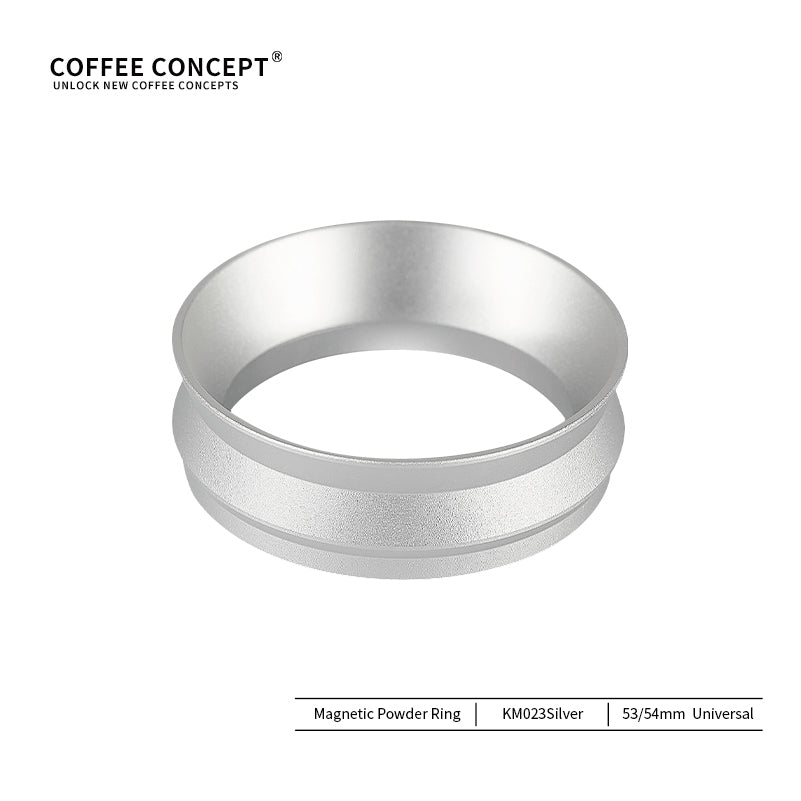 Magnetic Coffee Dosing Ring, Anti-static & Anti-fly Powder Receiver for Grinder, Dosing Funnel 51/53/58mm, High Outer Clip COFFEECONCEPT