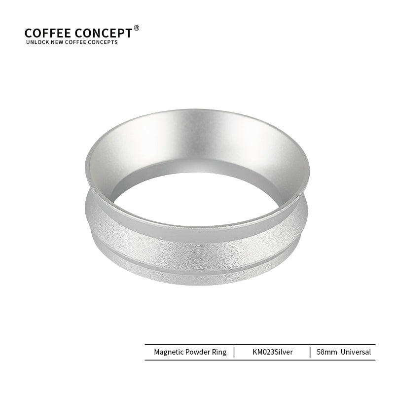 Magnetic Coffee Dosing Ring, Anti-static & Anti-fly Powder Receiver for Grinder, Dosing Funnel 51/53/58mm, High Outer Clip COFFEECONCEPT