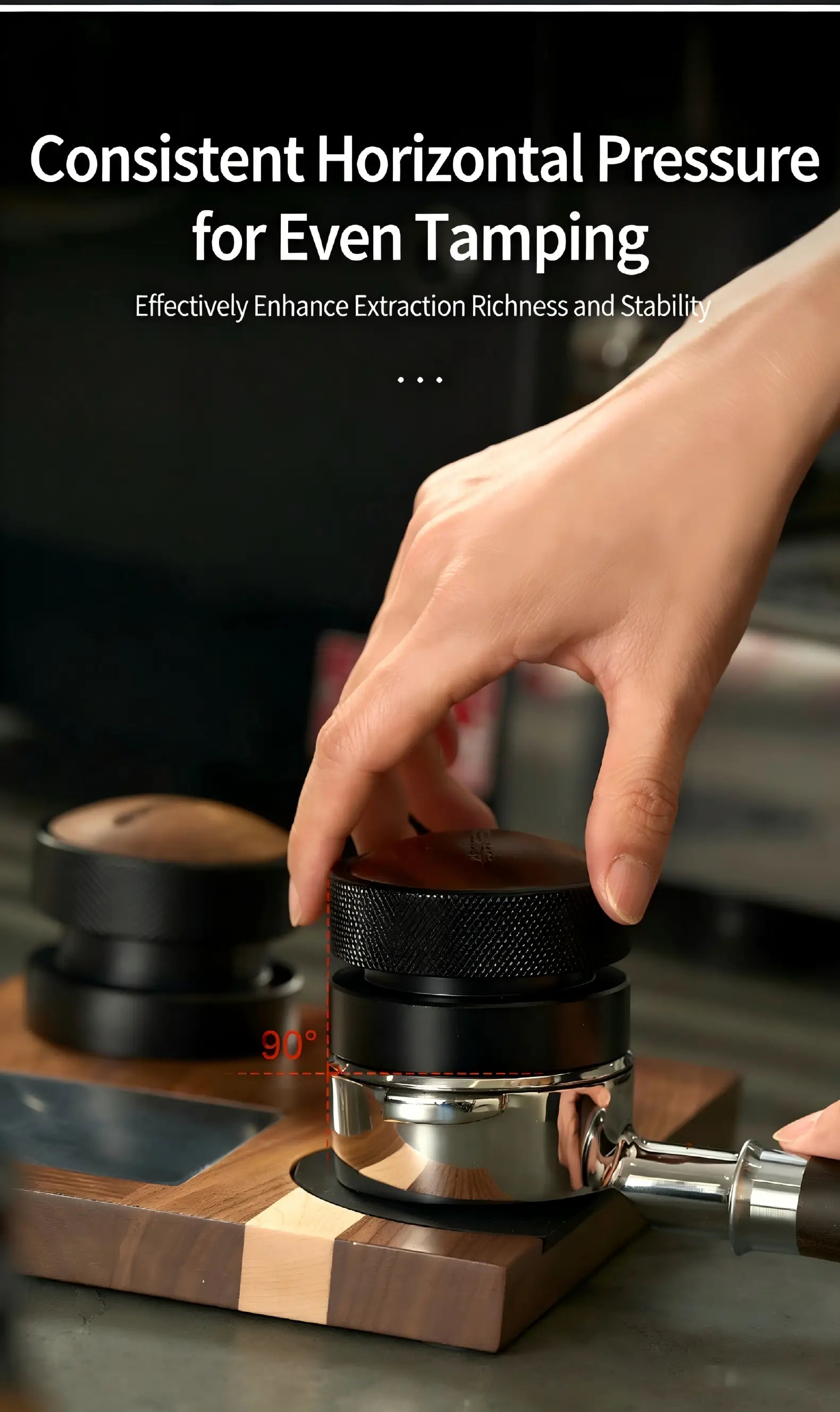 Gravity Espresso Distributor 51/53/58mm - Cloud Drop Self-Leveling Tool espresso distributor close-up | COFFEECONCEPT