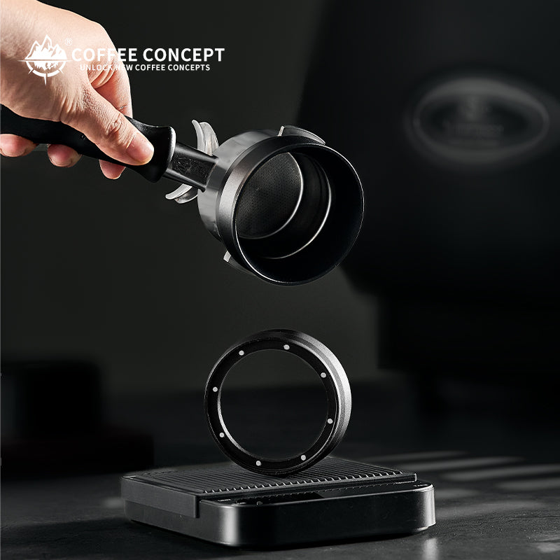 Magnetic Coffee Dosing Ring, Anti-static & Anti-fly Powder Receiver for Grinder, Dosing Funnel 51/53/58mm, High Outer Clip COFFEECONCEPT