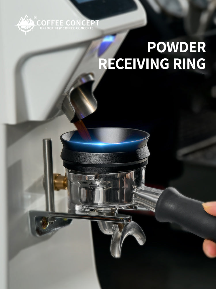 Magnetic Coffee Dosing Ring, Anti-static & Anti-fly Powder Receiver for Grinder, Dosing Funnel 51/53/58mm, High Outer Clip COFFEECONCEPT