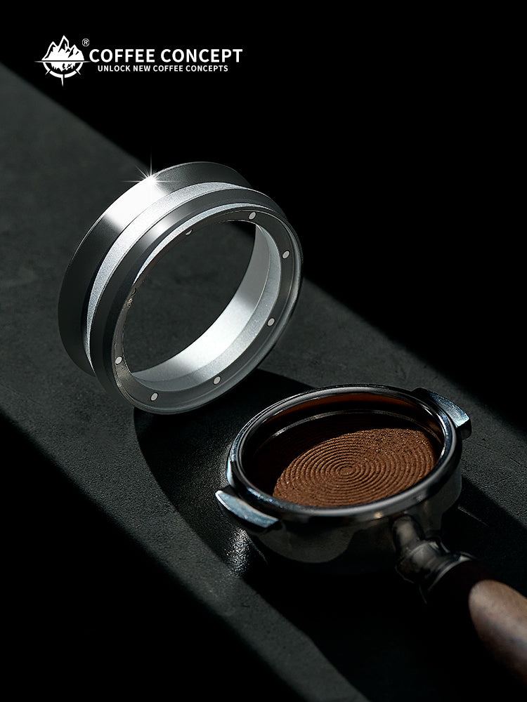Magnetic Coffee Dosing Ring, Anti-static & Anti-fly Powder Receiver for Grinder, Dosing Funnel 51/53/58mm, High Outer Clip COFFEECONCEPT