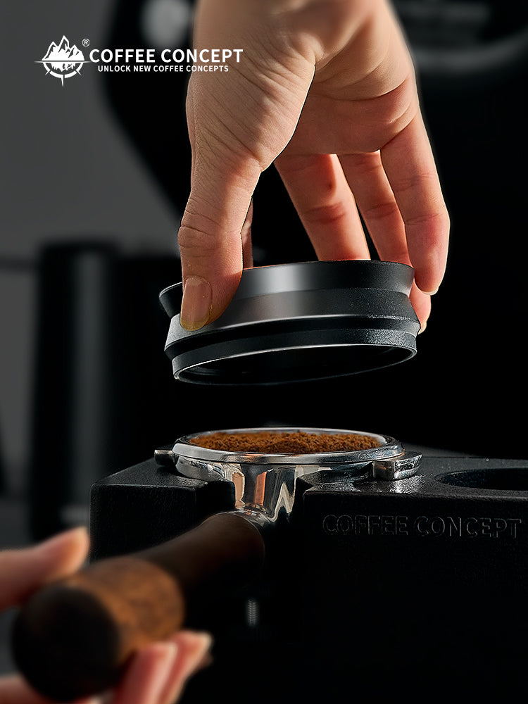 Magnetic Coffee Dosing Ring, Anti-static & Anti-fly Powder Receiver for Grinder, Dosing Funnel 51/53/58mm, High Outer Clip COFFEECONCEPT
