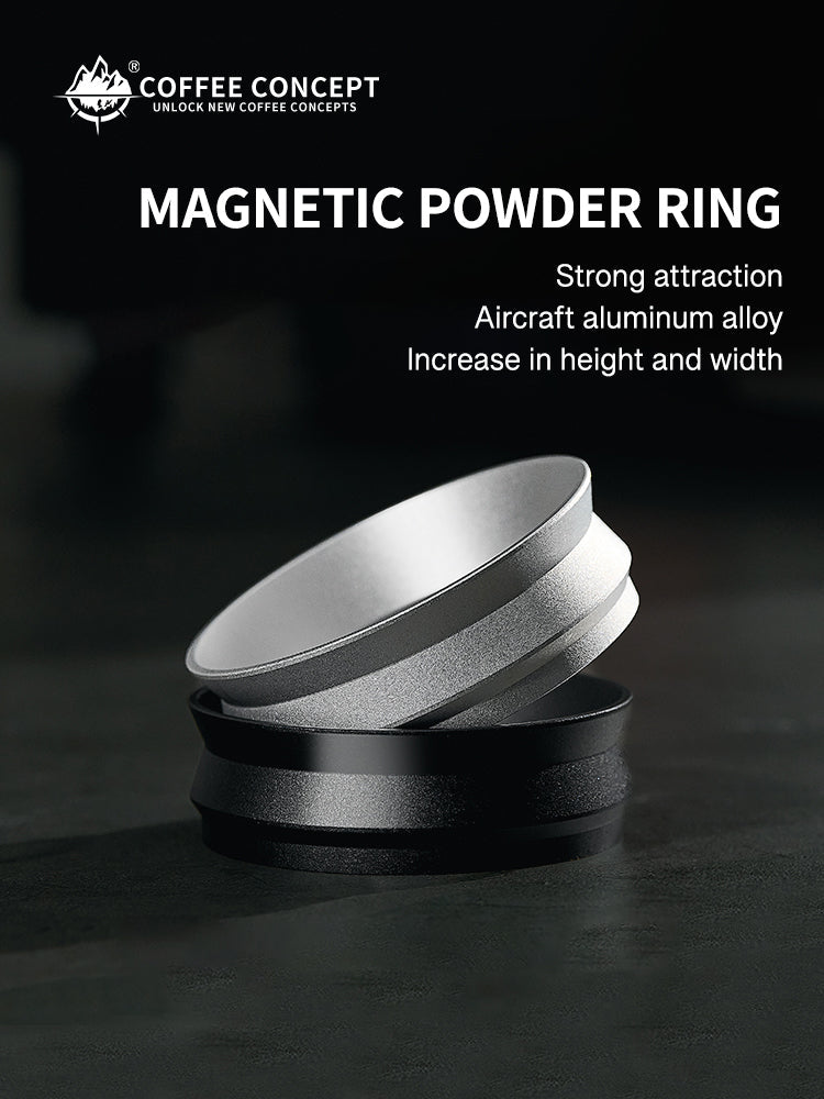 Magnetic Coffee Dosing Ring, Anti-static & Anti-fly Powder Receiver for Grinder, Dosing Funnel 51/53/58mm, High Outer Clip COFFEECONCEPT