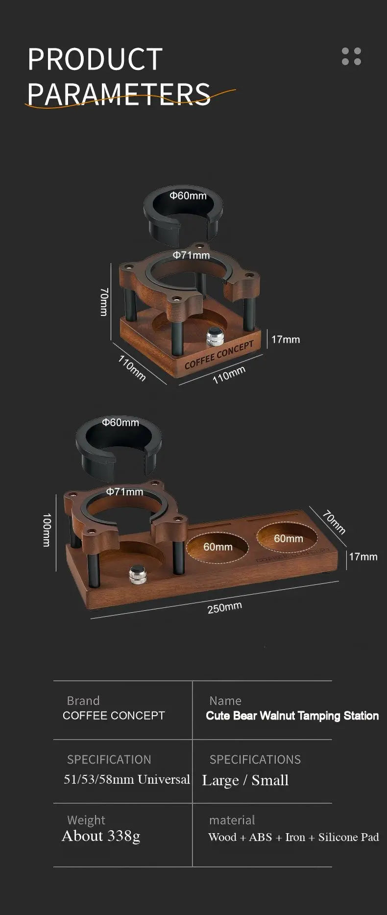 Bear tamper lifestyle shot — espresso preparation