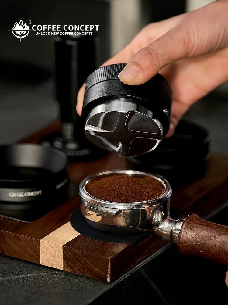 Vertical Striped Gravity Espresso Distributor - Stainless Steel Self-Leveling Tool 51/53/58mm From $16 COFFEECONCEPT