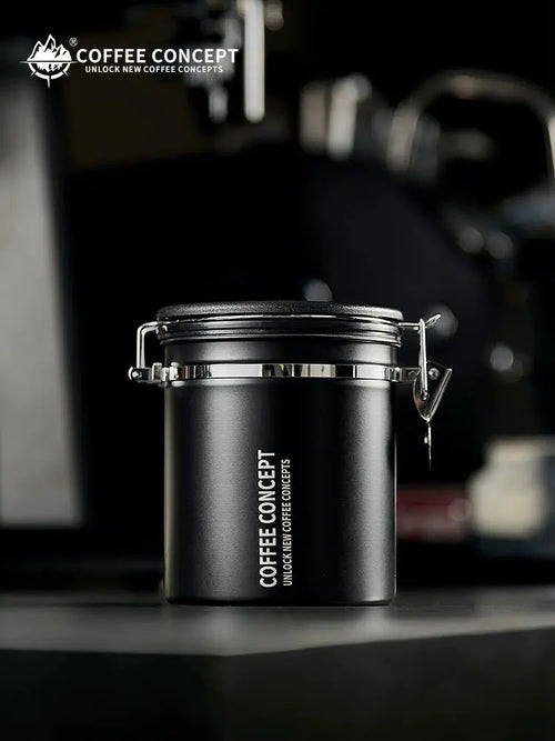 COFFEECONCEPT Airtight Coffee Canister - 1.2L/1.5L Vacuum Seal One-Way Valve for Fresh Beans coffee close-up | COFFEECONCEPT
