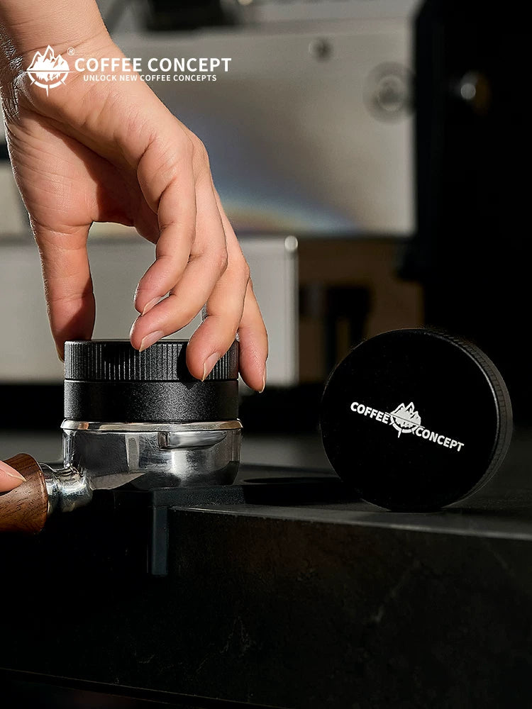Vertical Striped Gravity Espresso Distributor - Stainless Steel Self-Leveling Tool 51/53/58mm From $16 COFFEECONCEPT
